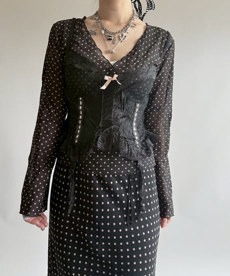 【USED】 Dot Pattern Camisole Top  /250412-005