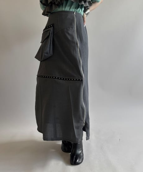 【RE;CIRCLE】 RE Suit Asymmetry Long Skirt/ 250717-003