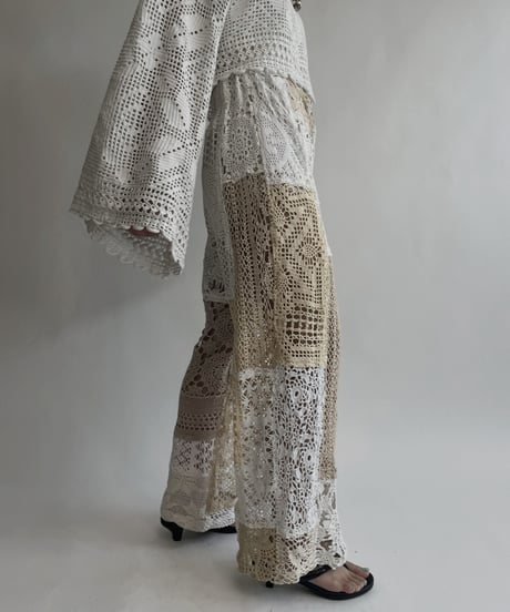 【RE;CIRCLE】 RE Crochet Patchwork Pants / 220728-023
