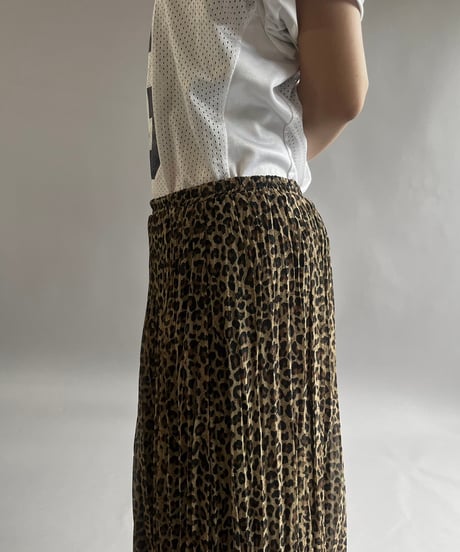 【USED】 Leopard PatternedPleats Long Skirt/ 240907-009