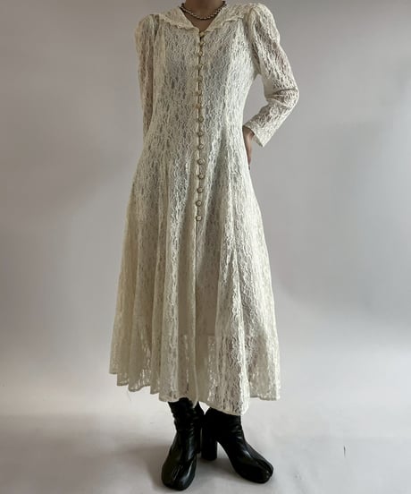 【USED】 Lace Pattern Long One-Piece /250621-024