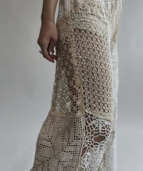 【RE;CIRCLE】 RE Crochet Patchwork Pants / 220728-025