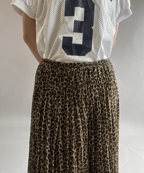 【USED】 Leopard PatternedPleats Long Skirt/ 240907-009