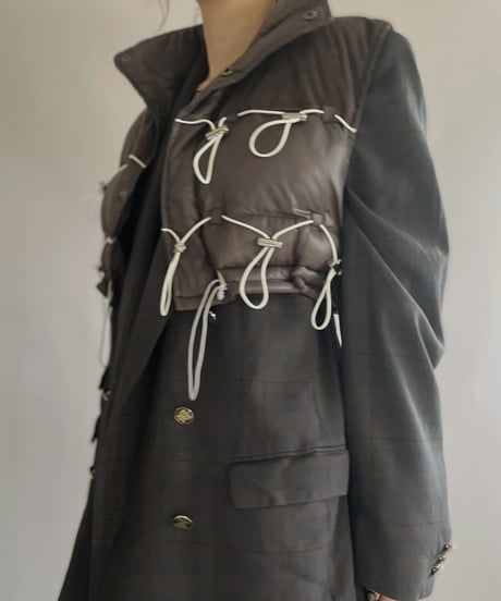 【RE;CIRCLE】 RE Draw Code Down Vest Brown / 221215-001