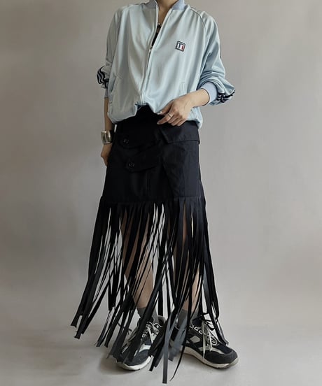【RE;CIRCLE】 RE Trench Fringe Skirt Navy / 240407-027