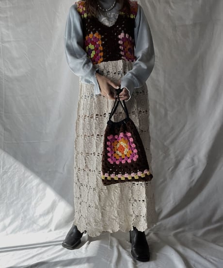 【RE;CIRCLE】 RE Granny Knit Pouch③ /210404-006
