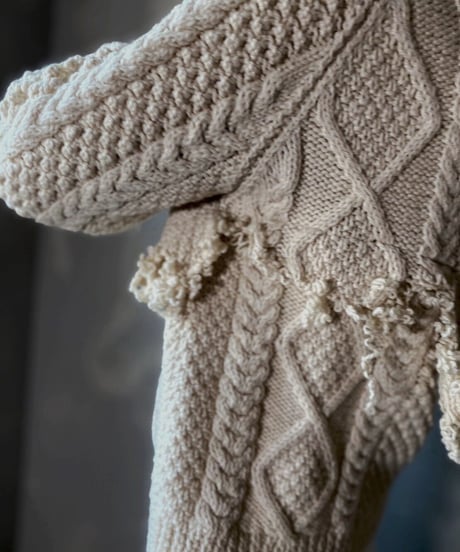 【RE;CIRCLE】 Fringe Cable Knit Cardigan ① / 201112-025