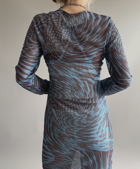 【USED】 Star Pattern Sheer Long One-Piece/ 260418-030