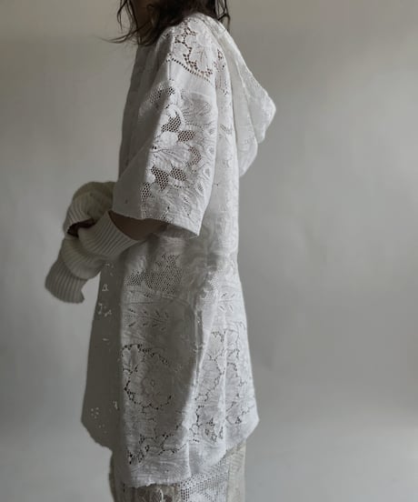 【RE;CIRCLE】 RE Crochet Lace S/S Hoodie / 220427-026