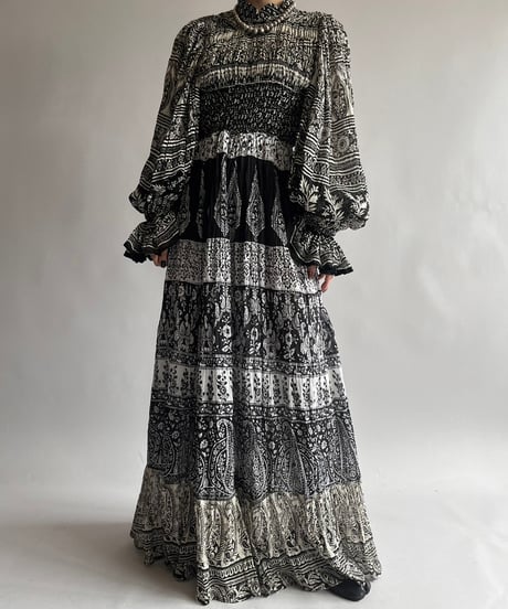 【RE;CIRCLE】 RE Indian Cotton Balloon Sleeved One-piece / 240912-008