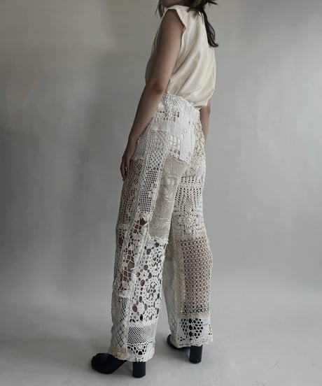【RE;CIRCLE】 RE Crochet Patchwork Pants / 220623-025