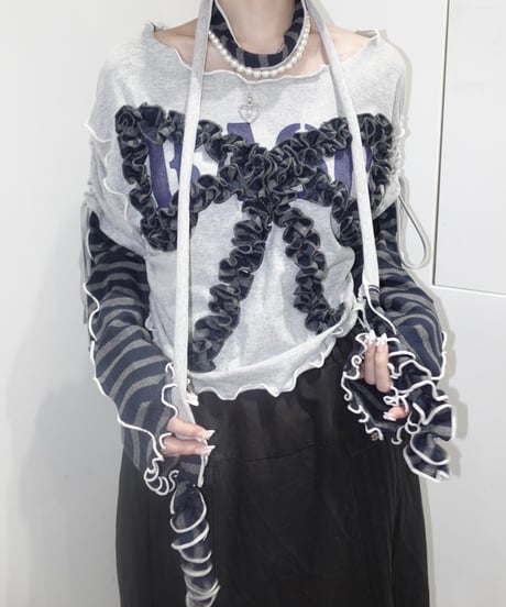 【RE;CIRCLE】 RE Mellow L/S Ribbon Top + Tie  / 250529-015