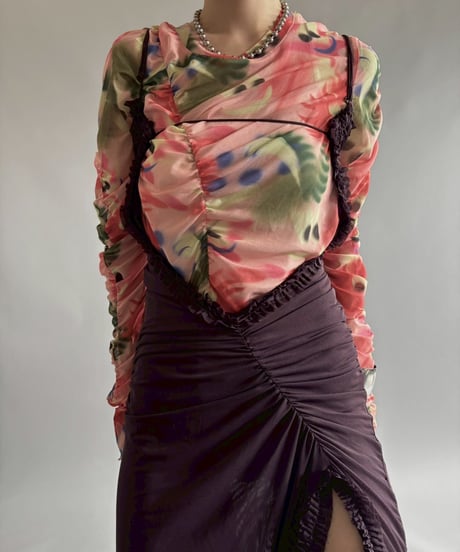 【USED】 Frill design long camisole One-Piece  /250920-029