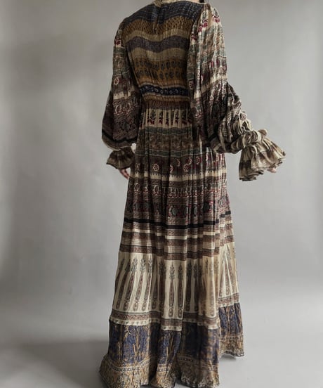 【RE;CIRCLE】 RE Indian Cotton Balloon Sleeved One-piece / 220901-005