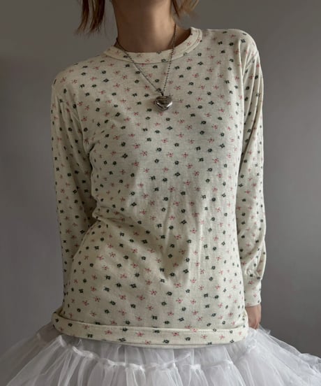 【USED】 Flower Pattern Thermal Top /251206-012