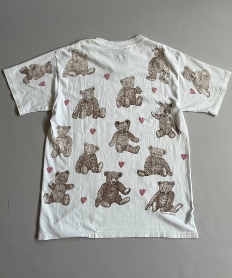 【USED】 Made in USA 90's Bear Patterned T-Shirt /240720-001