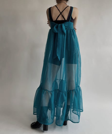 【RE;CIRCLE】 RE Sheer Blue Camisole One-piece / 220721-006