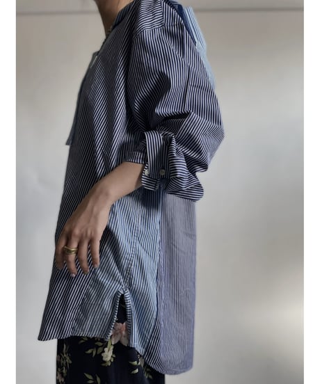【RE;CIRCLE】 RE Stripe Shirt Mexican Hoodie / 220423-026