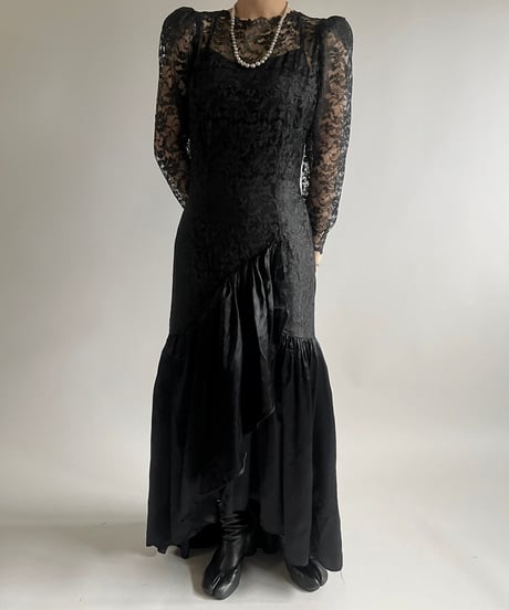 【USED】  Lace Pattern Long One-Piece /250301-015