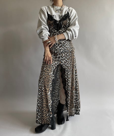 【USED】 Leopard Patterned Camisole Long One-Piece /240914-032
