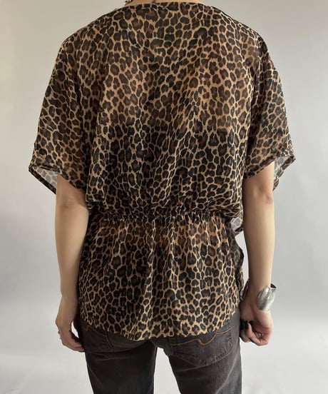 【USED】Leopard Patterned Sheer Top /240907-023