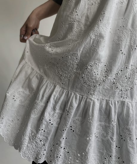 【USED】 White Cotton Camisole One-piece / 220423-048