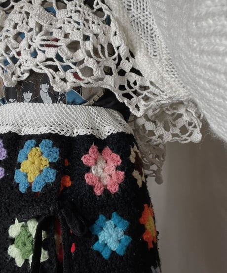 【RE;CIRCLE】 RE Granny Knit×Lace Long Skirt①/210917-005
