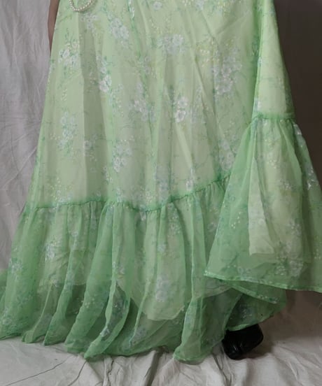 【USED】 Flower Patterned See-through N/S Dress/210714-033