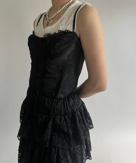 【USED】  Lace Pattern Corset Top /250213-008