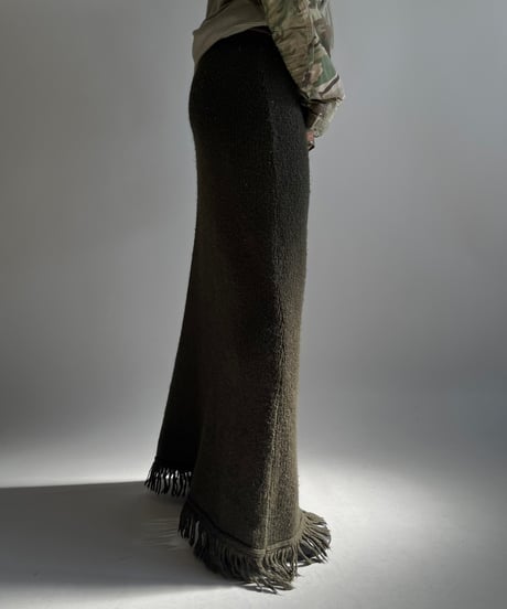 【USED】 Fringe Knit Long Skirt /250111-010
