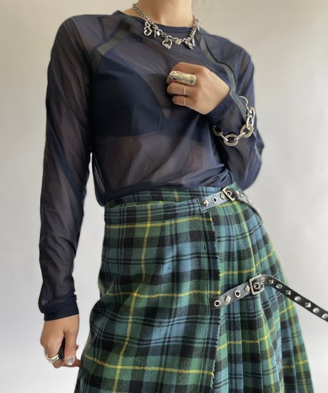 【USED】 Check Patterned Skirt/ 241006-043