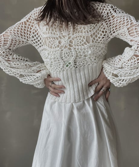 【USED】　Crochet Knit L/S Top/ 220220-032