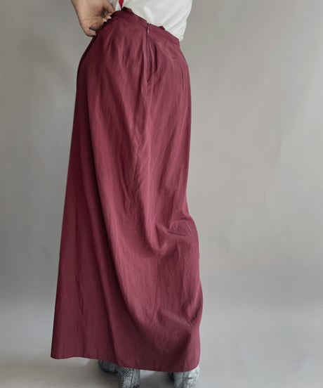 【USED】  Poly Long Skirt Red / 221112-009