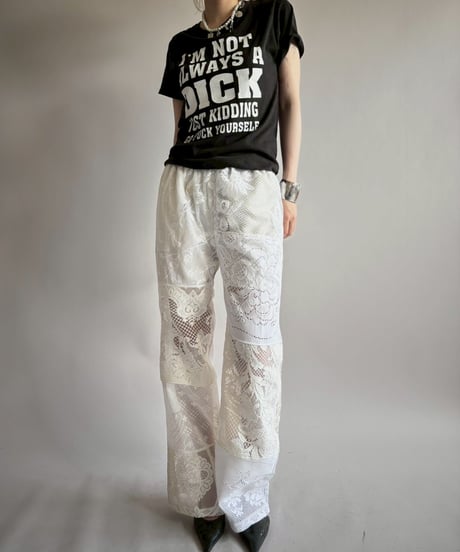 【RE;CIRCLE】 RE Crochet Lace Patch work Pants / 250731-002
