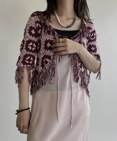 【USED】 Crochet Middle Sleeves Cardigan / 220430-010