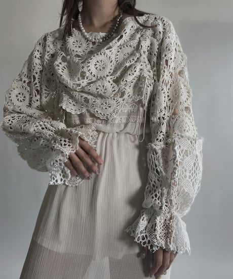 【RE;CIRCLE】 RE Crochet Cord Top / 220623-022