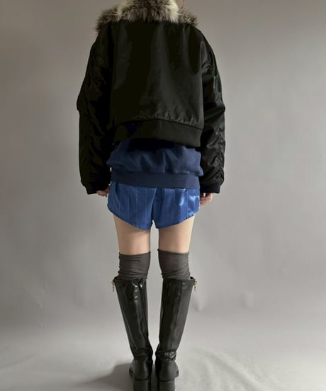 【RE;CIRCLE】  RE MA-1 Patched Fur Collar Short Jacket Black/ 251120-006