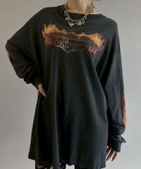 【USED】 HARLEY DAVIDSON Fire Pattern L/S T-Shirt / 260607-012