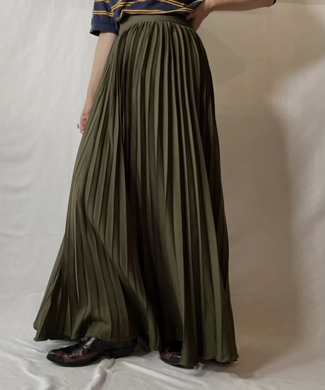 【USED】 Poly Long Pleats Skirt②/20210819-008