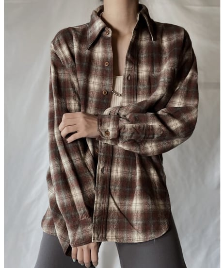 【USED】  Plaid Wool L/S Shirt ③/220127-026