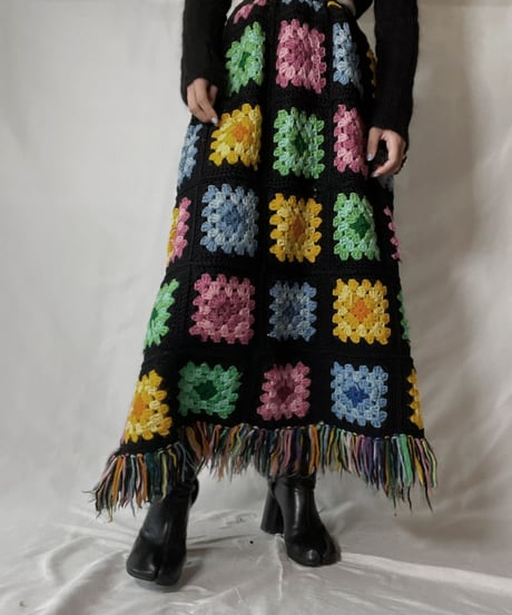 【RE;CIRCLE】 RE Granny Knit Long Skirt⑤/211014-025