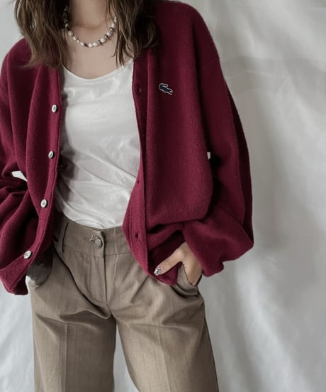【USED】   LACOSTE Knit Cardigan②/210930-019