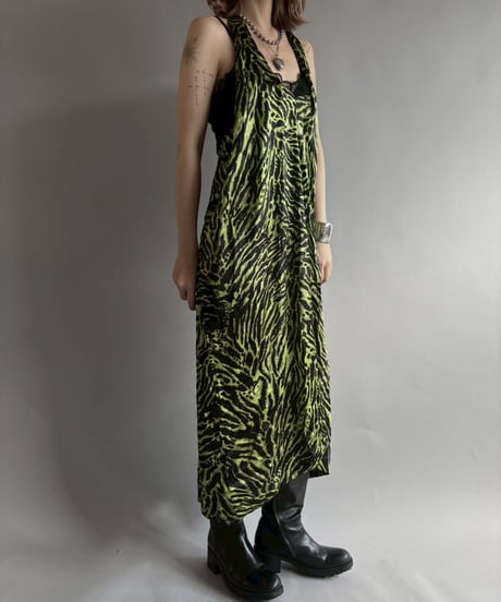 【USED】 GANNI Zebra Pattern Halter Neck One-Piece  /251004-027