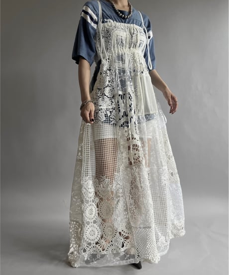 【RE;CIRCLE】RE Crochet Patch Camisole One-Piece/240829-005