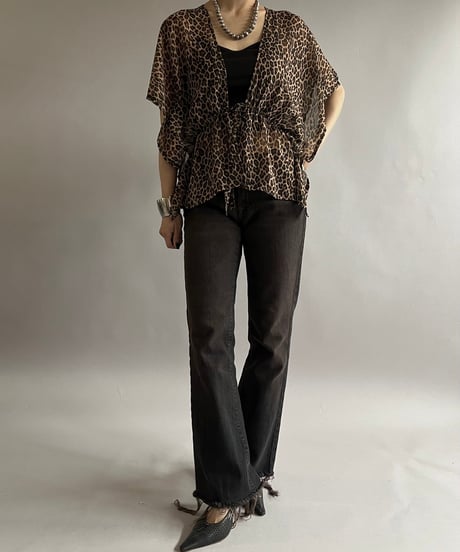 【USED】Leopard Patterned Sheer Top /240907-023