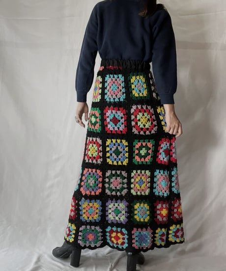 【RE;CIRCLE】 RE Granny Knit Long Skirt⑥/211014-026