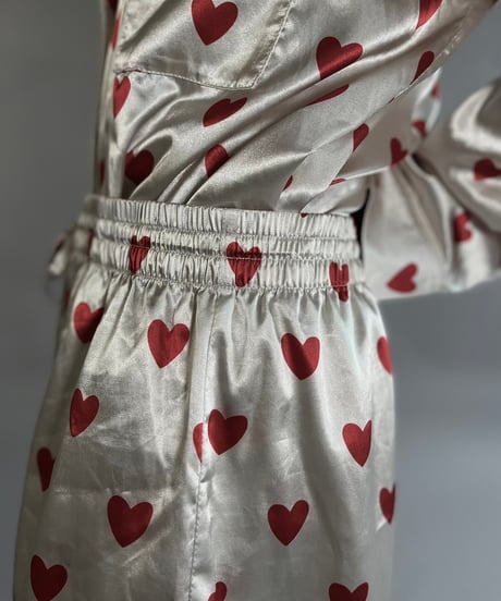 【USED】 MUMU Heart Patterned Pajama Set Up  /241109-016