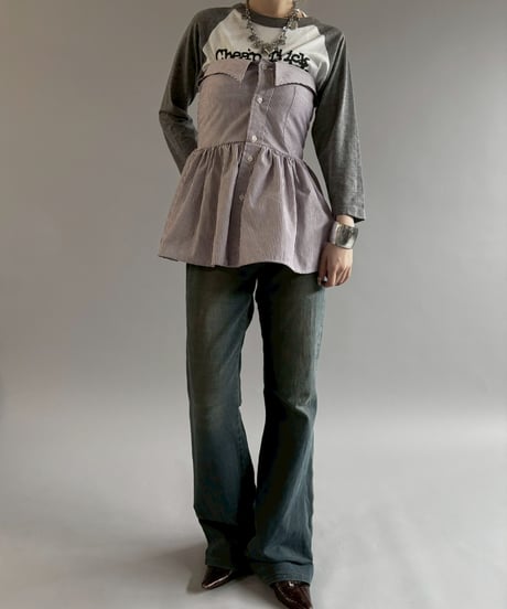 【RE;CIRCLE】  RE Stripe Shirt Mini One-Piece / 260611-009