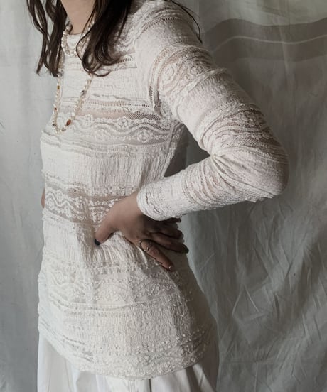 【USED】 Lace Long Sleeve Top/210421-028