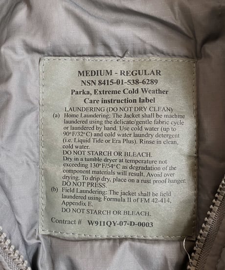 【Dead Stock】 U.S Army ECWCS Level7 Primaloft Parka / 251124-001